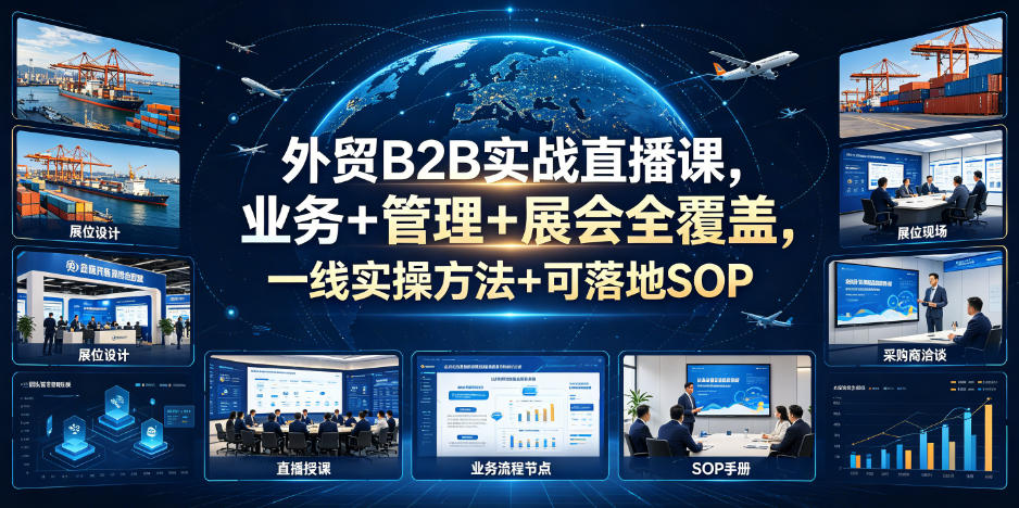 外贸B2B实战直播课,业务+管理+展会全覆盖,一线实操方法+可落地SOP-赛德副业库