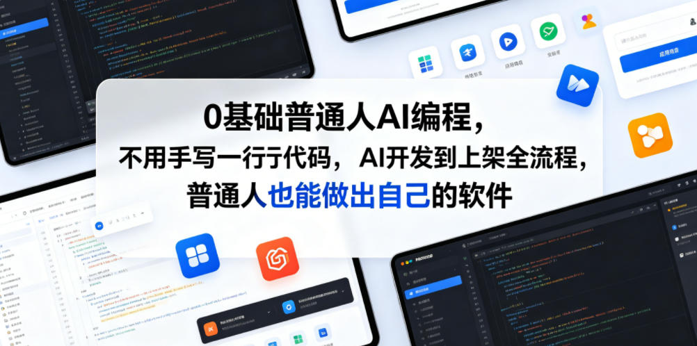 0基础普通人AI编程,不用手写一行代码,AI开发到上架全流程,普通人也能做出自己的软件-赛德副业库