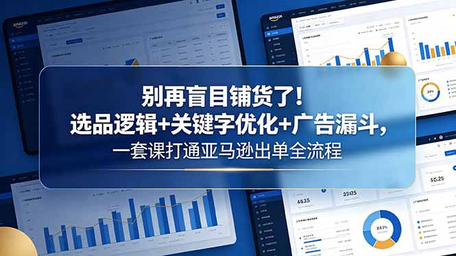 （18705期）别再盲目铺货了！选品逻辑+关键字优化+广告漏斗，一套课打通亚马逊出单全流程-赛德副业库