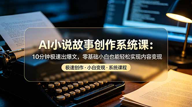 （19053期）AI小说故事创作系统课：10分钟极速出爆文，零基础小白也能轻松实现内容变现-赛德副业库