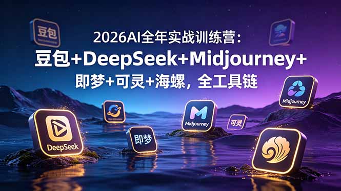 （19038期）2026AI全年实战训练营：豆包+DeepSeek+Midjourney+即梦+可灵+海螺，全工具链-赛德副业库