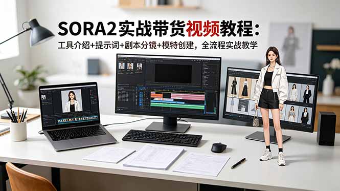 (18718期)SORA2实战带货视频教程:工具介绍+提示词+剧本分镜+模特创建,全流程实战教学-赛德副业库