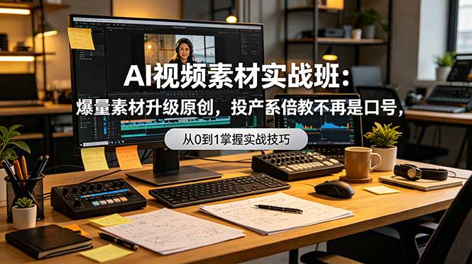 （19085期）AI视频素材实战班：爆量素材升级原创，投产翻倍不再是口号，0-1系统教学实战落地-赛德副业库