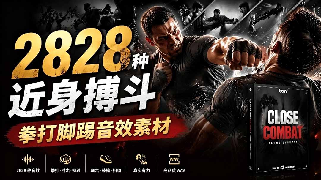（19072期）宝藏级别音效！2828种近身搏斗拳打脚踢音效素材，全部中文分类，免解压使用  Close Combat-赛德副业库