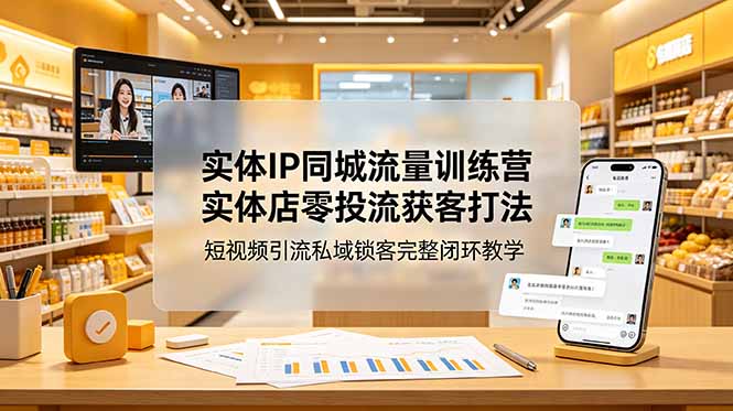 (18999期)实体IP同城流量训练营:实体店零投流获客打法,短视频引流私域锁客完整闭环教学-赛德副业库