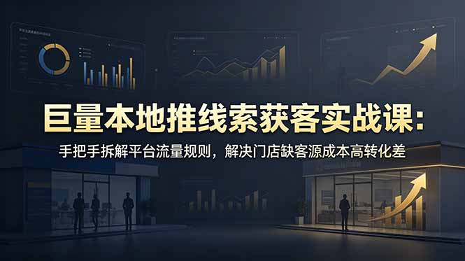 （19061期）巨量本地推线索获客实战课：手把手拆解平台流量规则，解决门店缺客源成本高转化差-赛德副业库