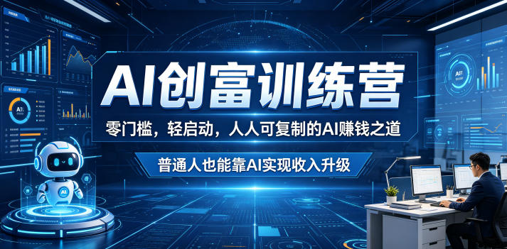 AI创富训练营,零门槛,轻启动,人人可复制的AI賺钱之道,普通人也能靠AI实现收入升级-赛德副业库
