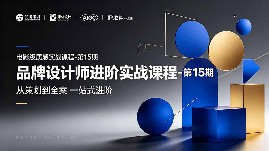 （19125期）品牌设计师进阶实战课程-第15期，从策划到全案，品牌策划+中英文字体+标志设计+AIGC+IP+物料+VI+作品集一站式进阶-赛德副业库