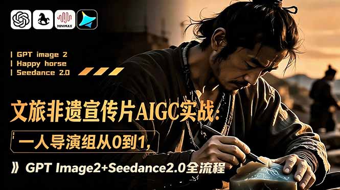 (18925期)文旅非遗宣传片AIGC实战:一人导演组从0到1,GPT Image2+Seedance2.0全流程-赛德副业库