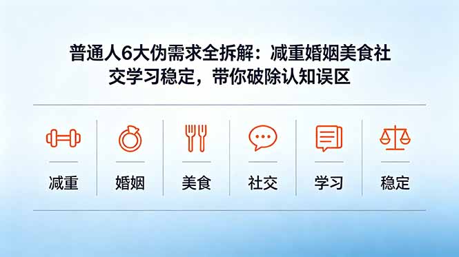 (18724期)付费文章:普通人6大伪需求全拆解:减重婚姻美食社交学习稳定,带你破除认知误区-赛德副业库