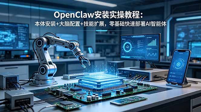 (18982期)OpenClaw安装实操教程:本体安装+大脑配置+技能扩展,零基础快速部署AI智能体-赛德副业库