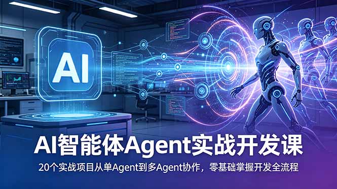 (18983期)AI智能体Agent实战开发课:20个实战项目从单Agent到多Agent协作,零基础掌握开发全流程-赛德副业库