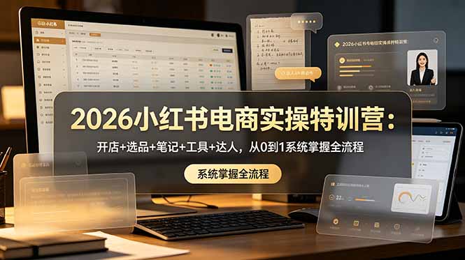 （18978期）2026小红书电商实操特训营：开店+选品+笔记+工具+达人，从0到1系统掌握全流程-赛德副业库