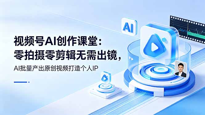 （19049期）视频号AI创作课堂：零拍摄零剪辑无需出镜，AI批量产出原创视频打造个人IP-赛德副业库