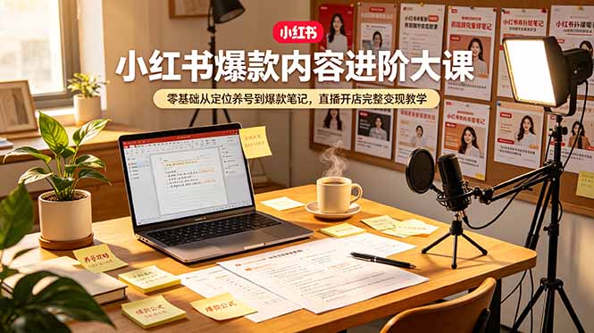 （19118期）小红书爆款内容进阶大课，零基础从定位养号到爆款笔记，直播开店完整变现教学-赛德副业库