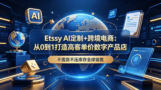 (18974期)Etsy AI定制+跨境电商:从0到1打造高客单价数字产品店,不囤货不压库存全球销售-赛德副业库