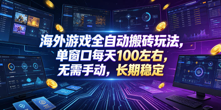 海外游戏全自动搬砖玩法，单窗口每天100左右，无需手动，长期稳定！【揭秘】-赛德副业库