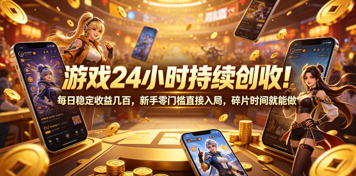 游戏24小时持续创收!每日稳定收益几百,新手零门槛直接入局,碎片时间就能做【揭秘】-赛德副业库
