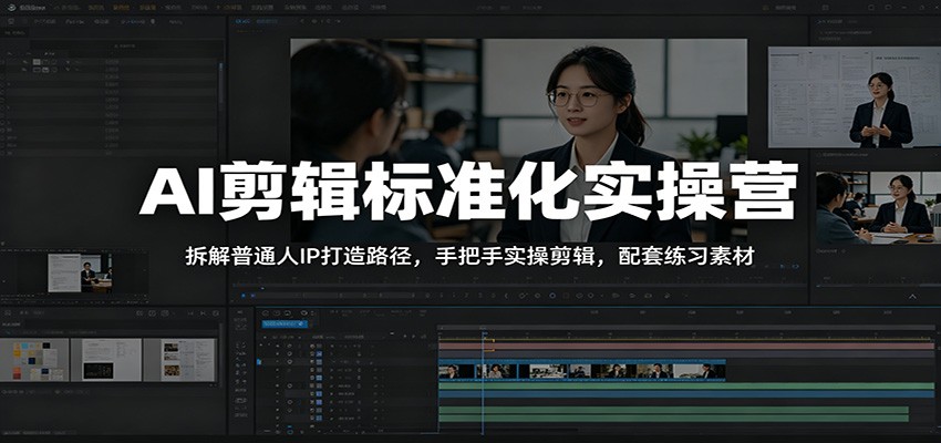 AI剪辑标准化实操营:拆解普通人IP打造路径,手把手实操剪辑,配套练习素材-赛德副业库