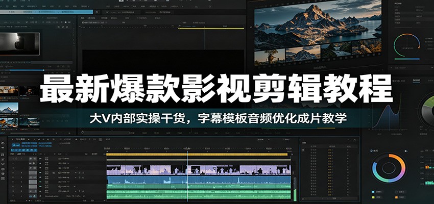 最新爆款影视剪辑教程：大V内部实操干货，字幕模板音频优化成片教学-赛德副业库