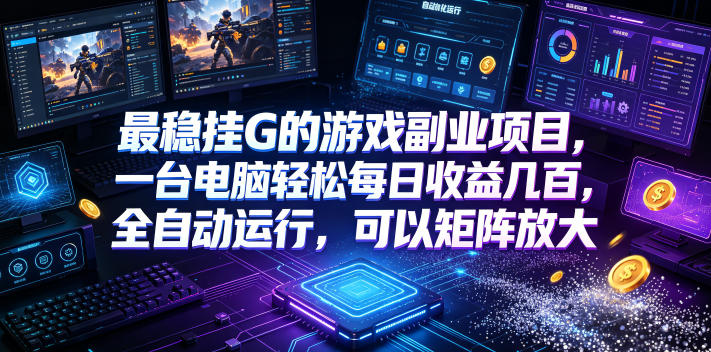 最稳挂G的游戏副业项目，一台电脑轻松每日收益几百，全自动运行，可以矩阵放大【揭秘】-赛德副业库