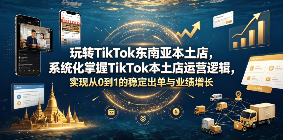 玩转TikTok东南亚本土店，系统化掌握TikTok本土店运营逻辑，实现从0到1的稳定出单与业绩增长-赛德副业库
