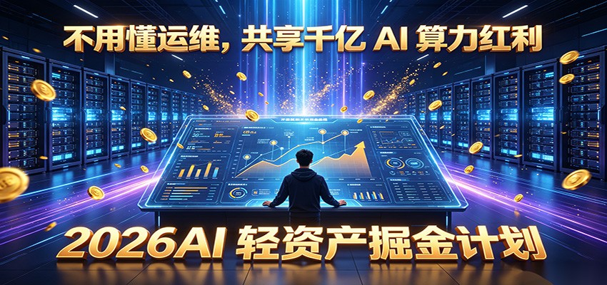 不用懂运维,共享千亿 AI 算力红利,2026AI 轻资产掘金计划-赛德副业库