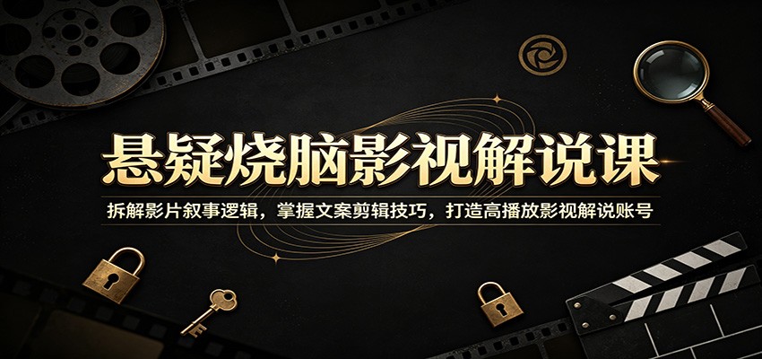 悬疑烧脑影视解说课:拆解影片叙事逻辑,掌握文案剪辑技巧,打造高播放影视解说账号-赛德副业库