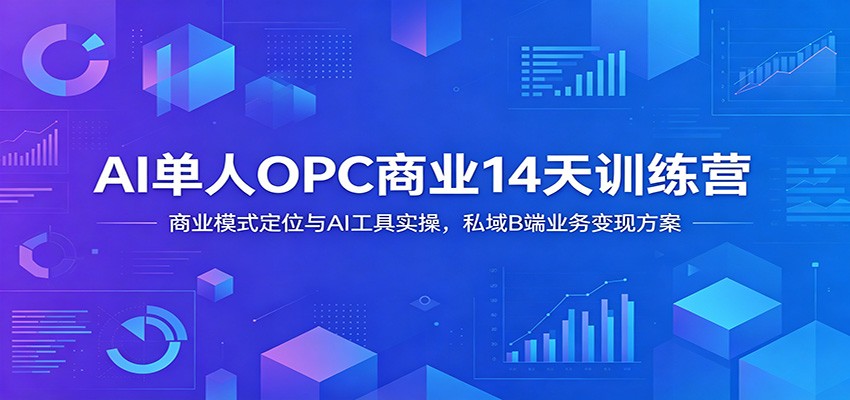 AI单人OPC商业14天训练营:商业模式定位与AI工具实操,私域B端业务变现方案-赛德副业库
