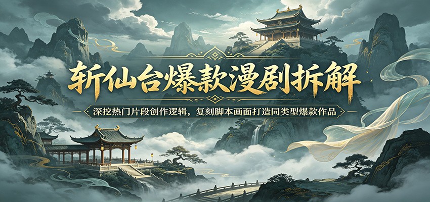 斩仙台爆款漫剧拆解:深挖热门片段创作逻辑,复刻脚本画面打造同类型爆款作品-赛德副业库