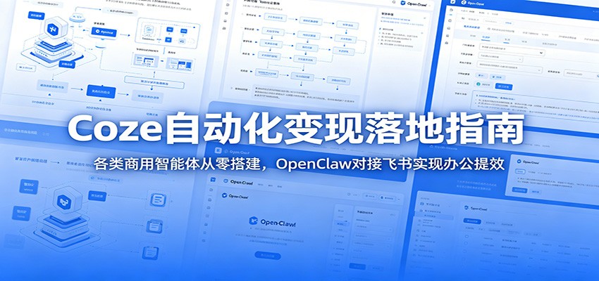 Coze自动化变现落地指南：各类商用智能体从零搭建，OpenClaw对接飞书实现办公提效-赛德副业库