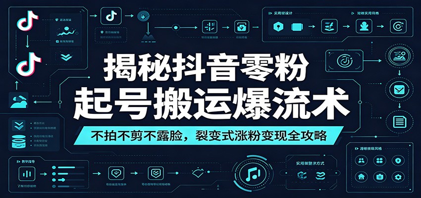 揭秘抖音零粉起号搬运爆流术:不拍不剪不露脸,裂变式涨粉变现全攻略-赛德副业库