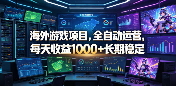 海外游戏项目,全自动运营,每天收益1000+长期稳定【揭秘】-赛德副业库