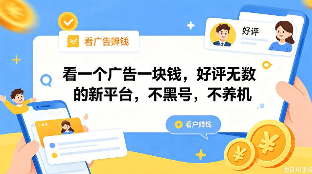 看一个广告一块钱,好评无数的新平台,不黑号,不养机,一撸几十块钱还是不错的【揭秘】-赛德副业库