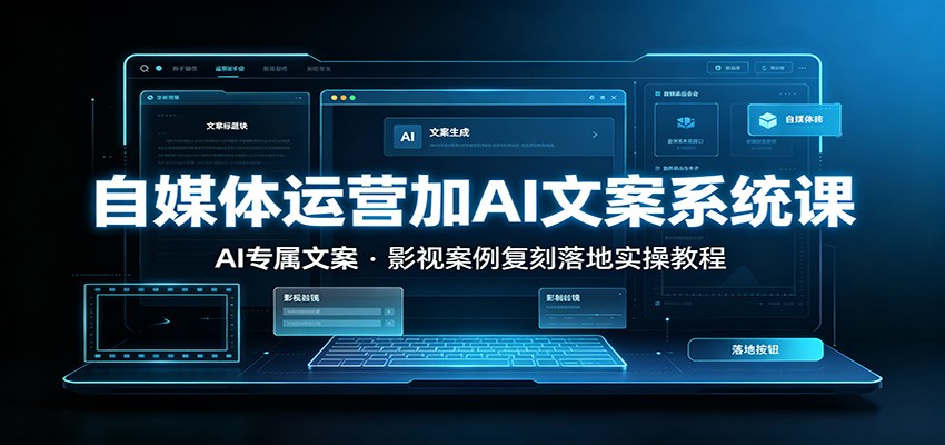 自媒体运营加AI文案系统课::AI专属文案,影视案例复刻落地实操教程-赛德副业库