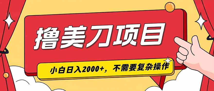 （19493期）撸美刀，单日收入2000+，小白可做-赛德副业库