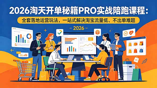 （19579期）2026淘天开单秘籍PRO实战陪跑课程-更新：全套落地运营玩法，一站式解决淘宝流量低、不出单难题-赛德副业库