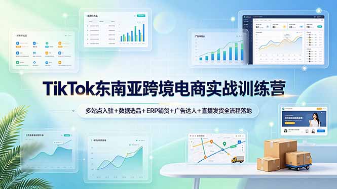 （19155期）TikTok东南亚跨境电商实战训练营：多站点入驻+数据选品+ERP铺货+广告达人+直播发货全流程落地-赛德副业库