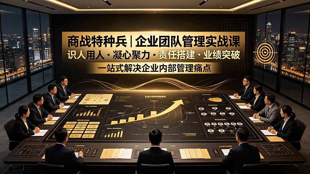 （19534期）商战特种兵｜企业团队管理实战课：识人用人｜凝心聚力｜责任搭建｜业绩突破，一站式解决企业内部管理痛点-赛德副业库