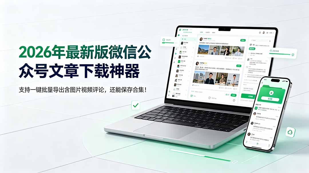 (19486期)2026年最新版微信公众号文章下载神器,支持一键批量导出含图片视频评论,还能保存合集!-赛德副业库