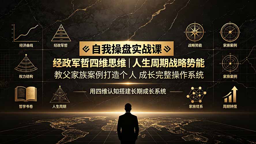 （19398期）自我操盘实战课：经政军哲四维思维｜人生周期战略势能｜教父家族案例打造个人成长完整操作系统-赛德副业库