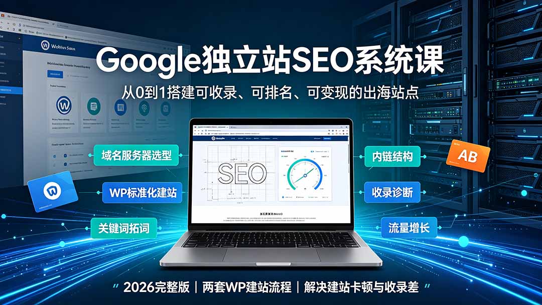 (19426期)Google独立站SEO-7月系统课:出海基建×WordPress建站×AI内容生产×站内外优化×Search Console×AdSense变现-赛德副业库