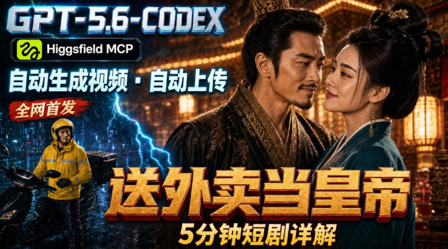 （19540期）GPT-5.6 Codex+Higgsfield MCP：一条指令生成5分钟短剧并自动上传YouTube（油管）-赛德副业库