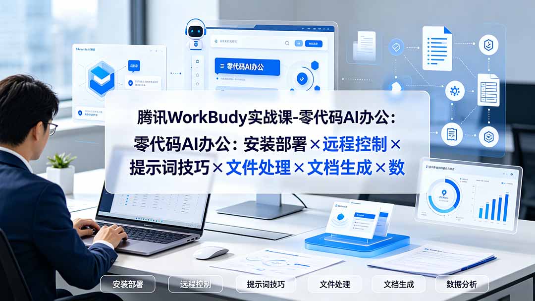 (19325期)腾讯WorkBuddy实战课-零代码AI办公:安装部署×远程控制×提示词技巧×文件处理×文档生成×数据分析-赛德副业库