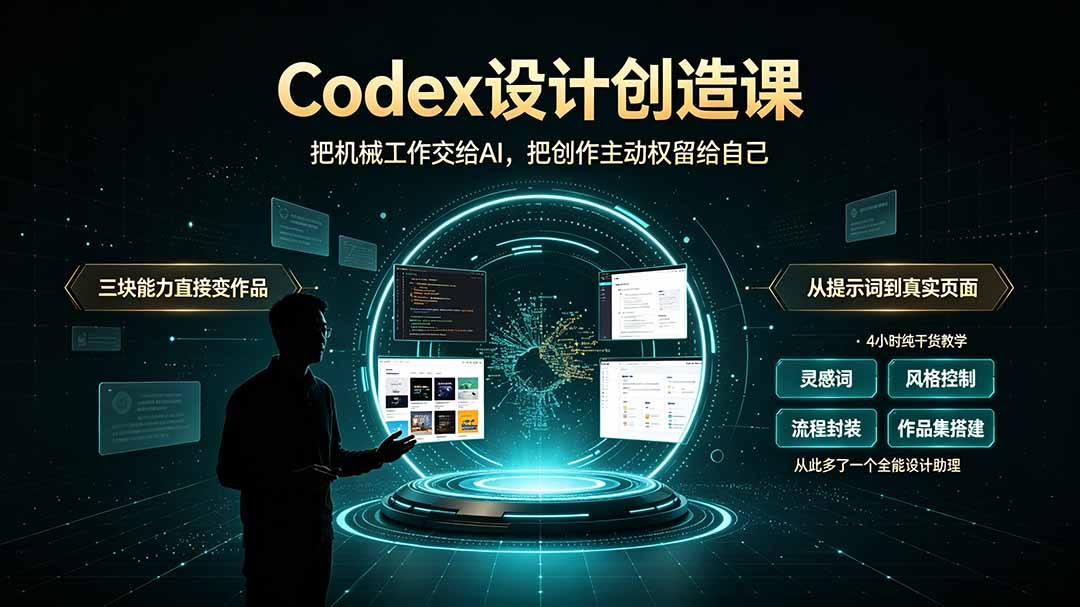 (19362期)Codex设计创造课-2期,小白也能掌握的Codex设计创造技巧,把机械工作交给AI,把创作主动权留给自己-赛德副业库