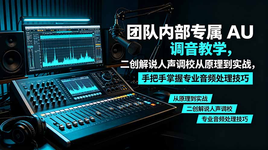 （19517期）某大佬团队内部专属 AU 调音教学，二创解说人声调校从原理到实战，手把手掌握专业音频处理技巧-赛德副业库