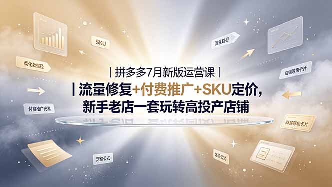 (19167期)2026拼多多掘金运营私教大课-7月,流量推广定价申诉全覆盖,一套打法稳定店铺长期出单-赛德副业库