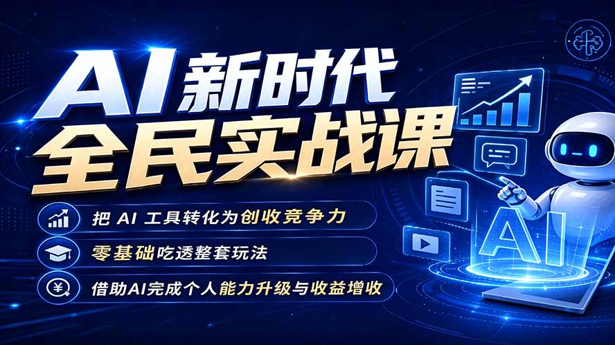 （19519期）AI新时代全民实战课，把 AI 工具转化为创收竞争力，零基础吃透整套玩法，借助AI完成个人能力升级与收益增收。-赛德副业库