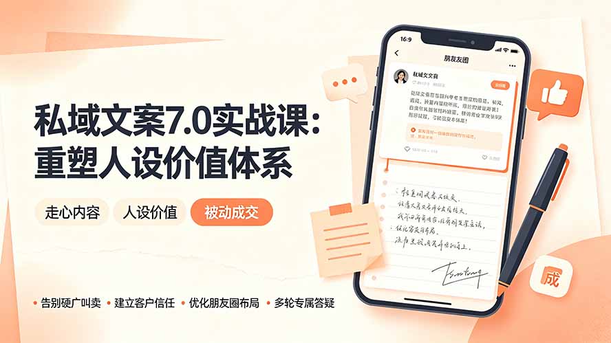 (19313期) 私域文案实战课7.0:重塑人设价值体系|-告别硬广推销×走心内容×自我价值塑造,实现被动成交-赛德副业库