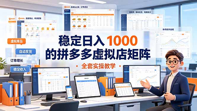(19253期)稳定日入 1000 的拼多多虚拟店矩阵,全套实操教学-赛德副业库